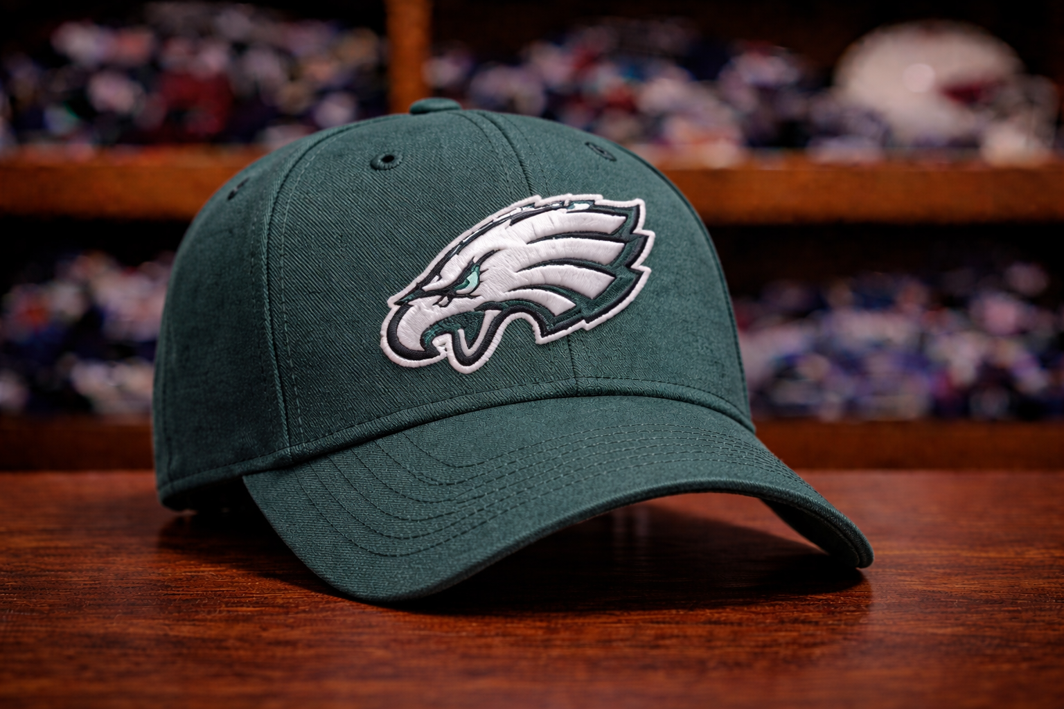 Eagles cap on polished wood